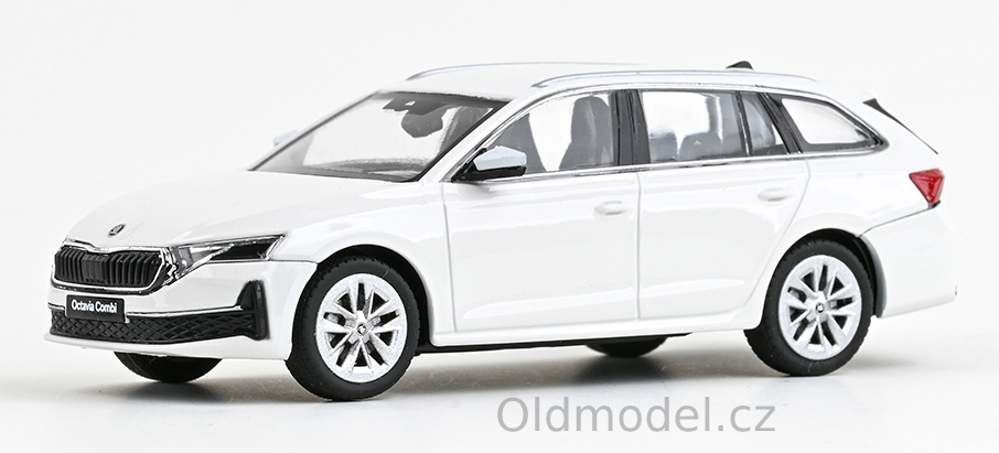 Modely autíček Škoda Octavia IV FL Combi (2024), 1:43 , Bílá Candy - 143AB-050E, kovové modely aut Škoda, Modely autíček pro každého - Oldmodel.cz