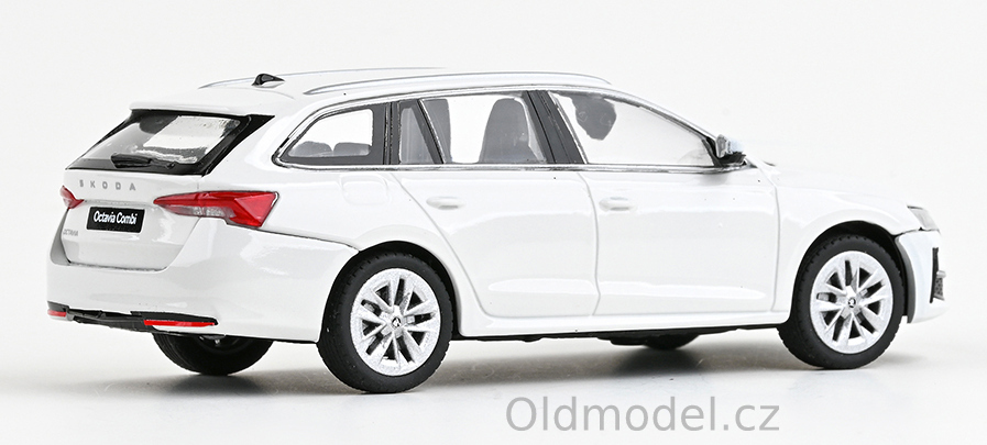 Modely autíček Škoda Octavia IV FL Combi (2024), 1:43 , Bílá Candy - 143AB-050E, kovové modely aut Škoda, Modely autíček pro každého - Oldmodel.cz
