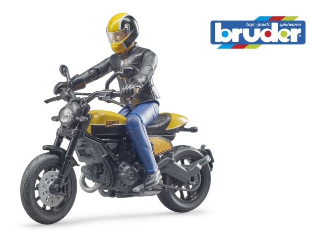 Bruder 63053 BWORLD Motocykl Scrambler Ducati Cafe Racer s jezdcem - Obrázek 4