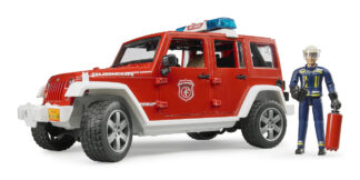 Bruder Červený požární JEEP WRANGLER s figurkou a příslušenstvím