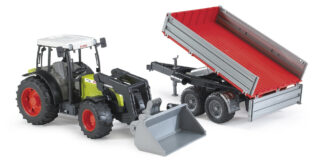 Bruder Traktor CLAAS Nectis 267F s nakladačem a přívěsem