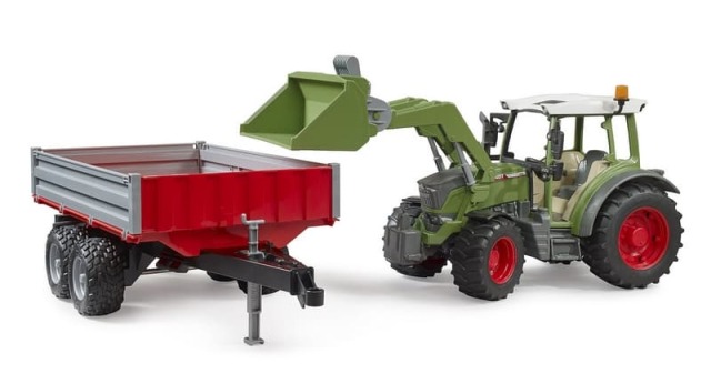 Bruder Traktor Fendt Vario 211 s čelním nakladačem a sklápěcím přívěsem - Obrázek 2