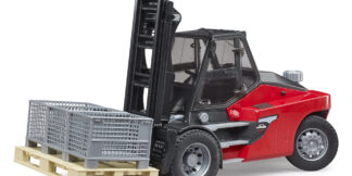 Bruder Vysokozdvižný vozík Linde HT160D s paletou a 3 boxy