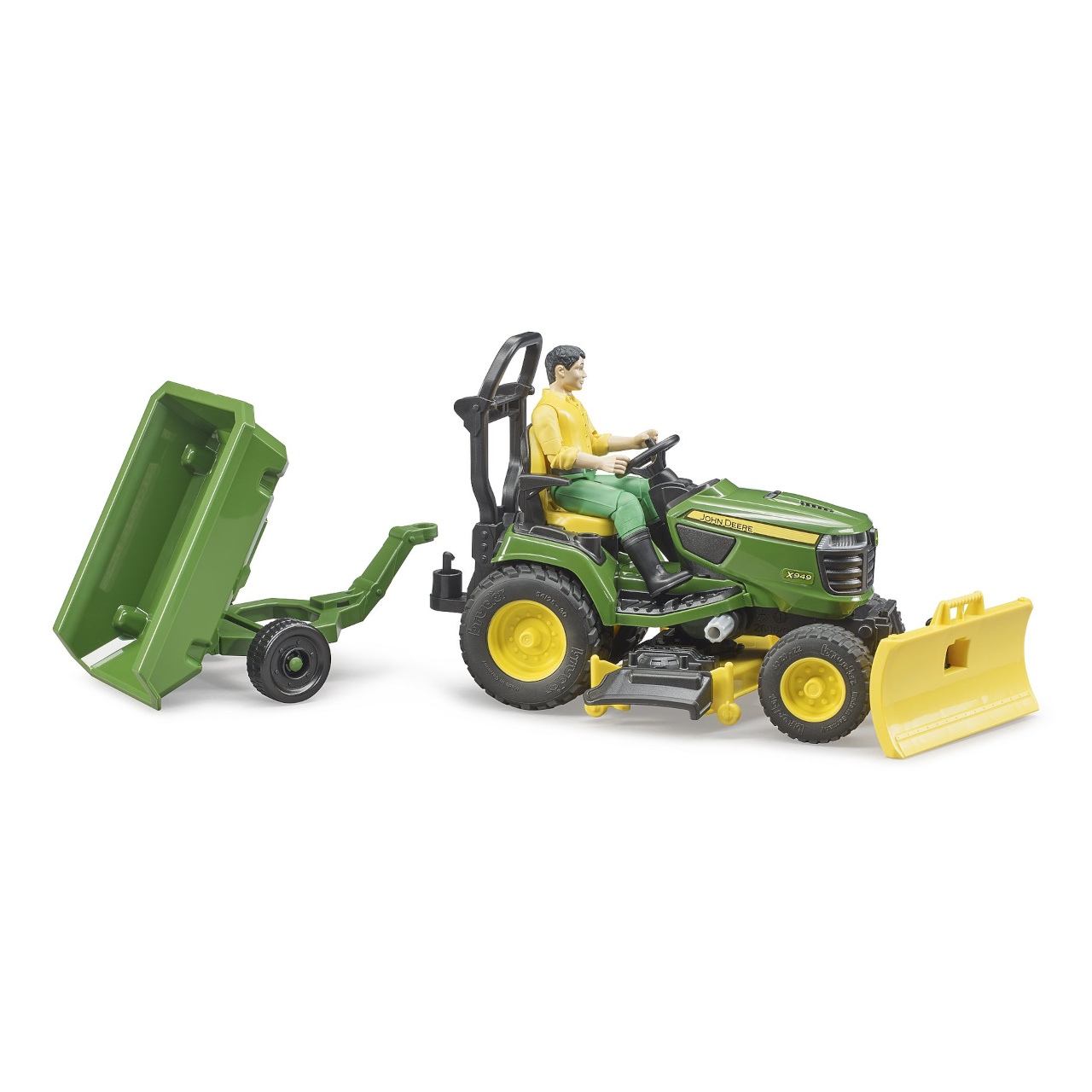 Bruder Zahradní traktor John Deere X949 se zahradníkem - Obrázek 2