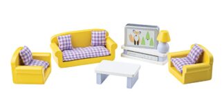 Tidlo Dřevěný nábytek obývací pokoj žlutý