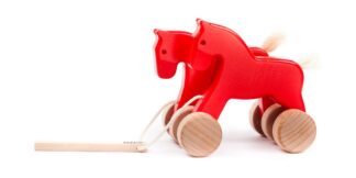 Bajo Tahací Skákací koně červená