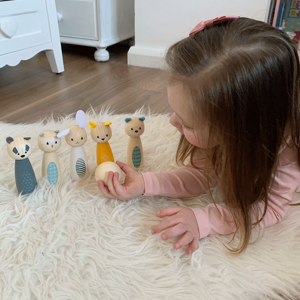 Bigjigs Toys Kuželky lesní zvířátka - Obrázek 5