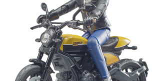 Bruder 63053 BWORLD Motocykl Scrambler Ducati Cafe Racer s jezdcem