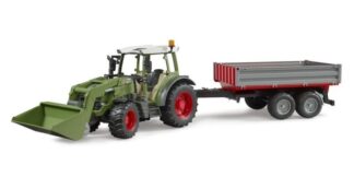 Bruder Traktor Fendt Vario 211 s čelním nakladačem a sklápěcím přívěsem