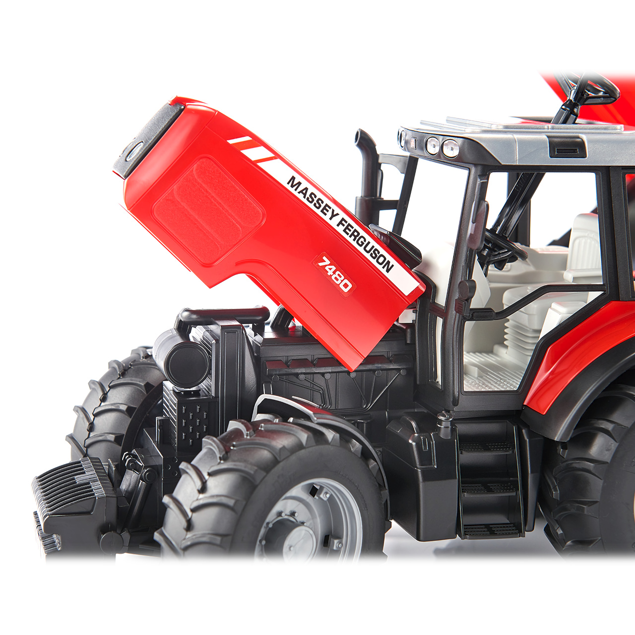 Bruder Traktor MASSEY FERGUSON se sklopným vozem červený - Obrázek 5