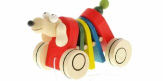 Dřevěná tahací hračka - Pes klapací