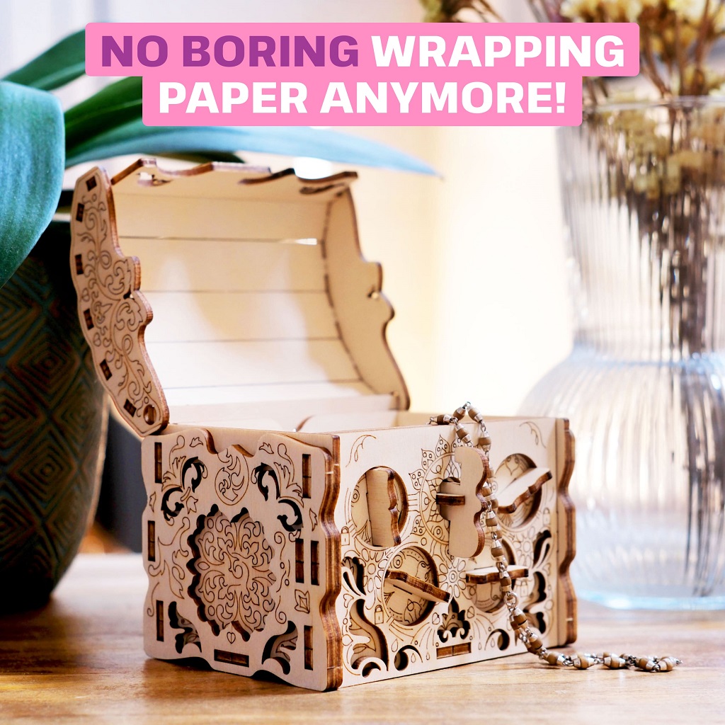 EscapeWelt Dřevěný hlavolam Secret Treasure Box - Obrázek 3