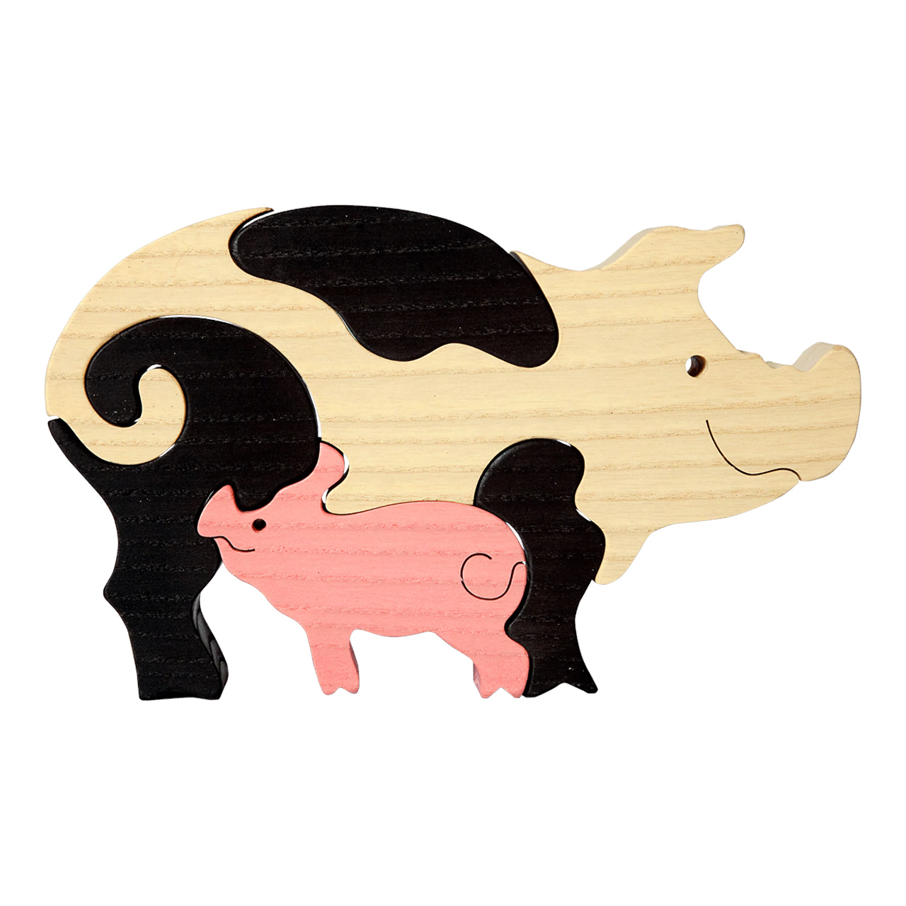 Fauna Dřevěné vkládací puzzle z masivu prasátka - Obrázek 3