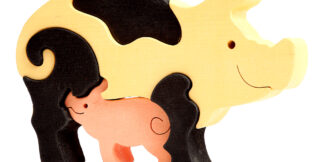 Fauna Dřevěné vkládací puzzle z masivu prasátka