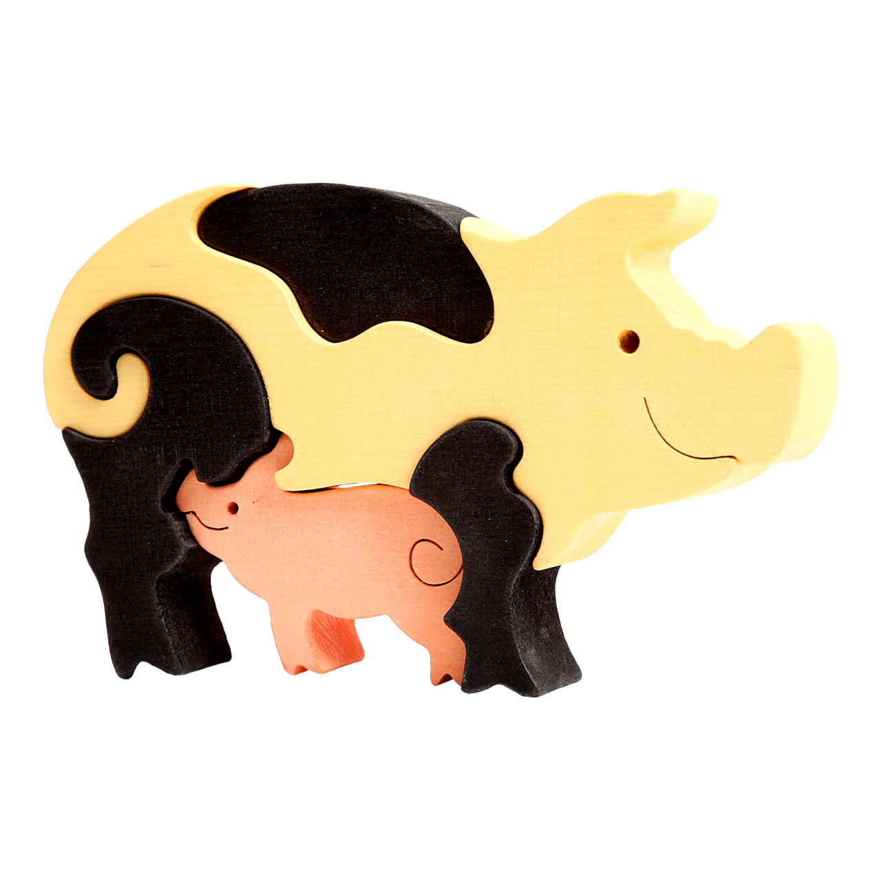 Fauna Dřevěné vkládací puzzle z masivu prasátka