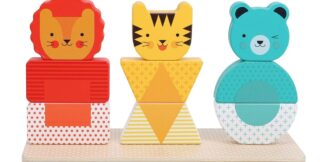 Petit Collage Dřevěné skládací puzzle lev