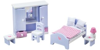 Tidlo Dřevěný nábytek ložnice světle fialovo-modrý