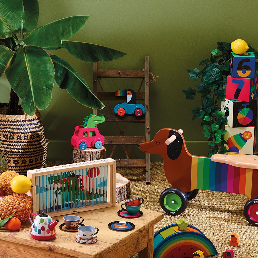 Vilac Dřevěné autíčko s klaksonem Krokodýl - Obrázek 2