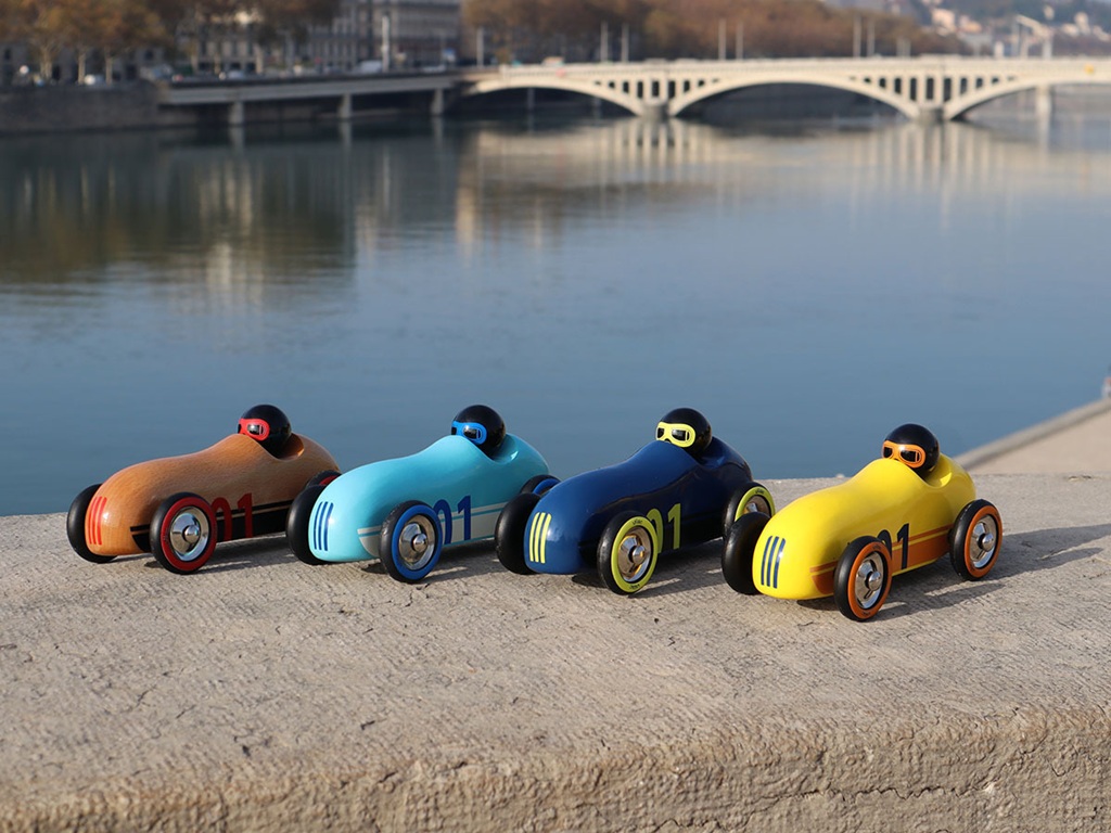 Vilac Dřevěné auto Old Sport Compet tyrkysové - Obrázek 5