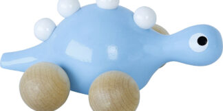 Vilac Dřevěný dinosaurus na kolečkách modrý