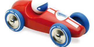 Vilac Závodní auto GM červené s modrými koly - poškozený obal