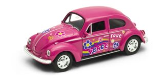 Welly Volkswagen Beetle model 1:34 růžový duhový