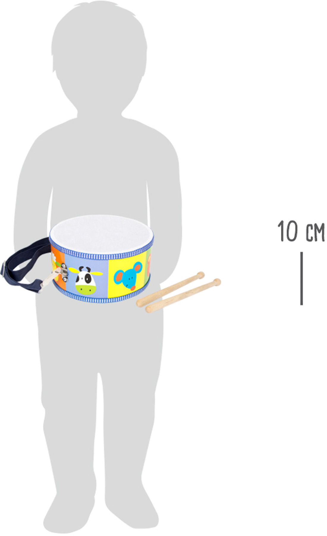 small foot Dětské dřevěné hudební nástroje buben zvířata - Obrázek 5