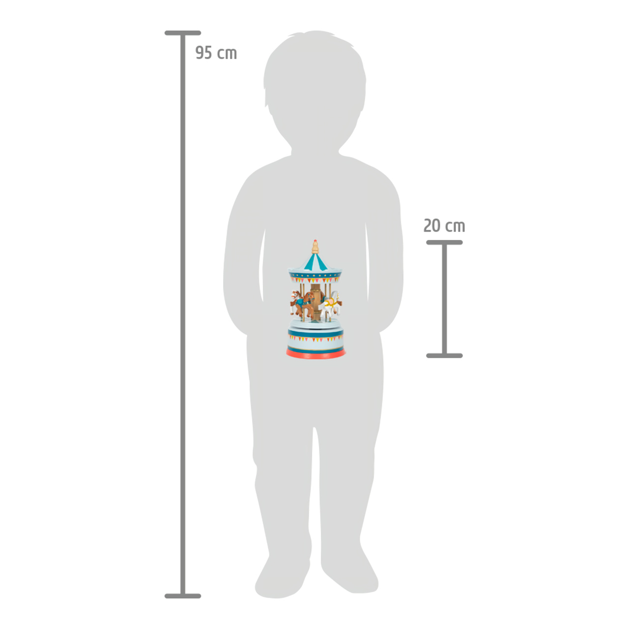 small foot Hrací skříňka koníčkový kolotoč modrý - Obrázek 3