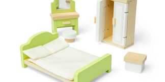 Bigjigs Toys Dřevěný nábytek do domečku pro panenky Ložnice