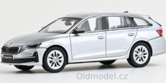Modely autíček Škoda Octavia IV FL Combi (2024), 1:43 , Stříbrná Brilliant Metalíza - 143AB-050AB, kovové modely aut Škoda, Modely autíček pro každého - Oldmodel.cz