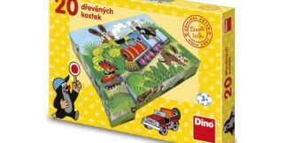 Dino Dřevěné obrázkové kostky Krtek a doprava 20 kostky