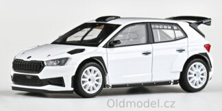 Modely autíček Škoda Fabia IV RS Rally2 (2022) 1:43 - Bílá, 143XAB-607E2, kovové modely závodních aut Škoda, Oldmodel.cz