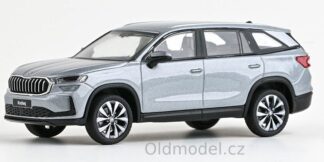 Modely autíček Škoda Kodiaq II (2023) 1:43 - Stříbrná Smoky Diamond Metalíza, 143AB-045CW, kovové modely aut Škoda, Oldmodel.cz